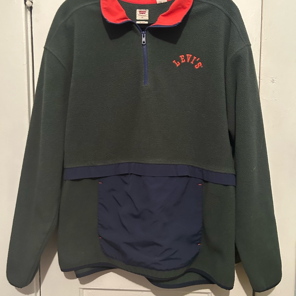 Levi's QUARTER ZIP POLAR FLEECE Sweatshirt Size Mens XL Excellent condition!
